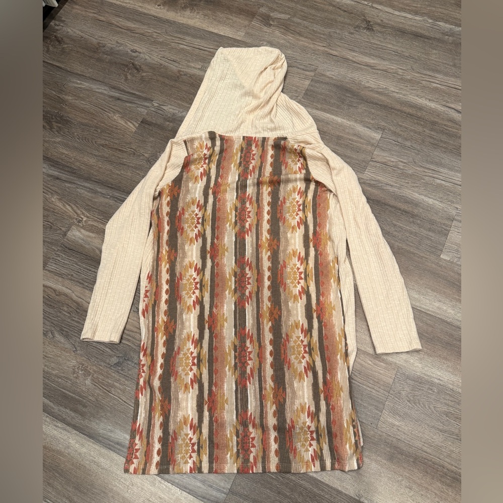 Hem & Thread Large Cream Knit Cardigan/Duster